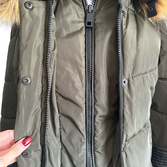 Twik Olive Green Jacket with Faux Fur Trim - Picture 8 of 12